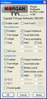 Morgan M-JPEG Codec Screenshot
